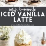 Iced Vanilla Latte Pinterest Image