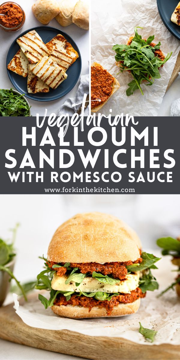Halloumi Sandwich with Romesco Sauce - Fork in the Kitchen