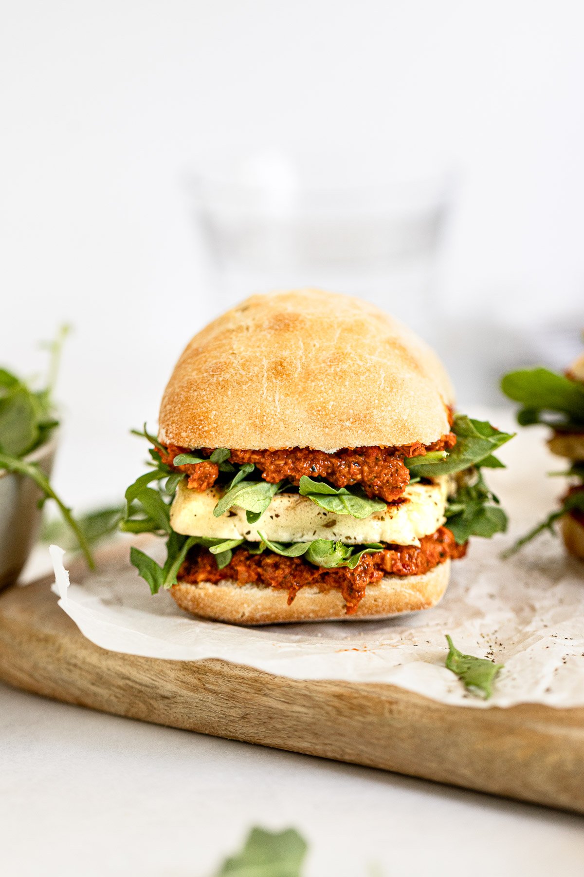 Halloumi Sandwich with Romesco Sauce - Fork in the Kitchen