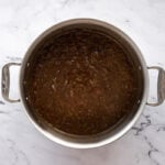 french onion soup in stock pot