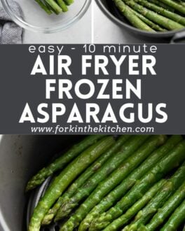 Air fryer frozen asparagus pinterest image
