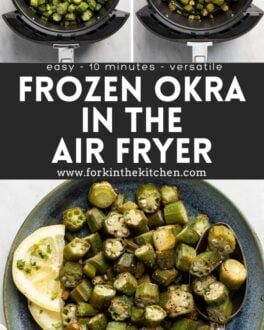 Air fryer frozen okra Pinterest Image 2