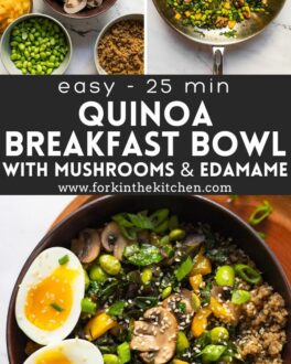 Quinoa breakfast bowl Pinterest image 2